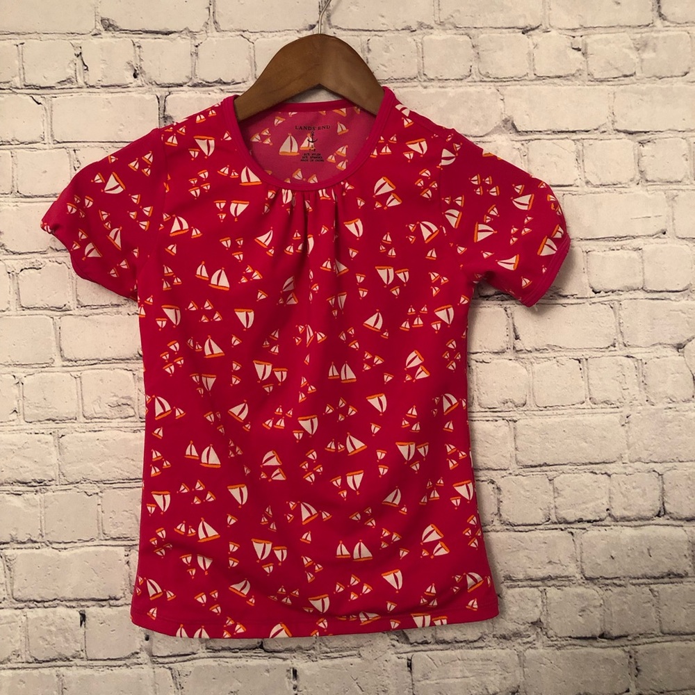 Lands End Swim Shirt Size 7-8